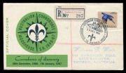 AUSTRALIA - First Day & Commemorative Covers: 1948-66 Scouting trio comprising 1948 (Dec 29) Pan-Pacific Scout Jamboree Yarra Brae with unlisted hexagonal datestamp similar to APM.792 but with stop instead of dash between 'YARRA' and 'BRAE' and no stop af - 2