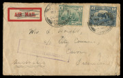AUSTRALIA - Inwards Mail to Australasia Accelerated by Air Transit: 1930 (May 14) cover from Iraq to Cairns Queensland, inscribed 'AIR MAIL' segment scored-over and handstamped 'RECEIVED TOO LATE/FOR INCLUSION IN AIR DESPATCH' applied, bearing British Occ