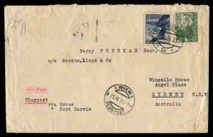 AUSTRALIA - Commercial Airmail Inwards to Australasia: Austria: 1935 (Jul 31) Paul Planer (radio manufacturer, Vienna) cover to Sydney bearing scarce franking of Air 5s and 80g tied by Wien 1 datestamp, 5s80 for Imperial Airways service (IE361) representi