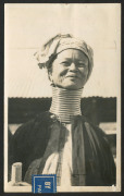 AUSTRALIA - Commercial Airmail Inwards to Australasia: Burma: 1937 (Dec 16) real photo postcard (Padaung tribe woman) Taunggyi to North Sydney franked 4a for combined airmail rate postcard being extremely rare pre-war for this origin/destination. - 2