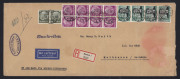 AUSTRALIA - Commercial Airmail Inwards to Australasia: Germany 1935-39 Gottfried Ruppell Bremen (wool importers) selection of printed covers to Henry B. Smith in Melbourne with frankings from 11Rm80 to 62Rm25 (with 3Rm Zeppelin block of 20) including 2Rm - 3