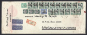 AUSTRALIA - Commercial Airmail Inwards to Australasia: Germany: a similar group to the above this time with frankings from 13Rm30 to 64Rm55 (with 2Rm Lilienthal x30), including 1924 3Rm Marienburg strip of six, and 1934 2Rm (52) and 3Rm (69), condition va - 3