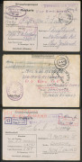 AUSTRALIA - Commercial Airmail Inwards to Australasia: Germany: 1941-44 Prisoners-of-War Postal Stationery from New Zealand internees to NZ, comprising various editions Lettersheets (3) and Postal Cards (10, three franked 40pf Hitler), earliest two endors - 2