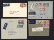 AUSTRALIA - Commercial Airmail Inwards to Australasia: India: 1930-37 selection featuring frankings of 1929 Air series, comprising 2a (4), 3a (7), 4a (5), 6a (4), 8a (3), and 12a (4), two registered, including earliest 1930 at 22a for Indian (Delhi-Dhanus - 2