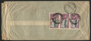 AUSTRALIA - Commercial Airmail Inwards to Australasia: Malaya - Straits Settlements: 1935 (Jun & Dec) covers Penang to Sydney and Melbourne bearing 25c Silver Jubilee solo for single combined airmail rate per &frac12;oz and strip of three paying triple rate, the - 2
