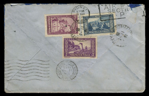 AUSTRALIA - Commercial Airmail Inwards to Australasia: Monaco: 1935 (Mar 11) cover from Monte Carlo to Sydney franked aggregate 19f50 including (on reverse) rare use of Pictorials 5f, 10f and 3f, representing UPU 1f50 rate plus airmail surcharge 4f50 per 