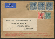 AUSTRALIA - Commercial Airmail Inwards to Australasia: Netherlands: 1937 (Jun-Jul) The Sport & General Press Agency Ltd covers to Sydney franked 3g57½, varying compositions including 1g strips of three x2, earliest endorsed 'Per Dutch Air Mail/Via Amsterd - 3