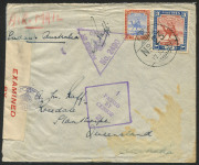 AUSTRALIA - Commercial Airmail Inwards to Australasia: Sudan: 1940-41 censored military covers from same correspondence to Queensland, varying compositions for 45m rate (one scarce solo 4½p on 8p), stamps tied by 'FPO/Nº 23' and 'MPO/804' datestamps, form - 2