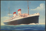 AUSTRALIA - Commercial Airmail Inwards to Australasia: Switzerland: 1938 (Aug 22) use of Italia Flotte Riunite postcard (picture of Roma liner obverse) from Innerarosa to Sydney bearing solo franking 1923 1f Air for UPU 20c postcard rate plus 80c airmail - 2