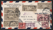 AUSTRALIA - Commercial Airmail Inwards to Australasia: United States: 1936-39 selection sent by ship across Atlantic to join with Imperial Airways west-east service, mostly 49c rate (52c from West Coast including USA internal airmail surcharge), including