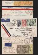 AUSTRALIA - Commercial Airmail Inwards to Australasia: United States: 1936-39 selection sent by ship across Atlantic to join with Imperial Airways west-east service, mostly 49c rate (52c from West Coast including USA internal airmail surcharge), including - 2