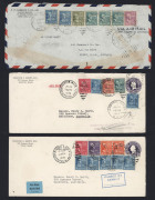 AUSTRALIA - Commercial Airmail Inwards to Australasia: United States: 1936-39 selection sent by ship across Atlantic to join with Imperial Airways west-east service, mostly 49c rate (52c from West Coast including USA internal airmail surcharge), including - 3