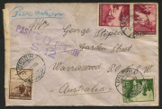 AUSTRALIA - Commercial Airmail Inwards to Australasia: Yugoslavia: 1939-40 censored covers to NSW from Bribir and Novi Sad franked 21d50 for UPU 3d rate plus airmail 18d50 surcharge per 10gms, Sydney Censor tapes/handstamps, earlier backstamped two Yugos - 2