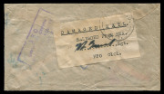 AUSTRALIA - Mail involved in Incidents or Interruptions in transit to Australasia: Dec.1942 airmail cover recovered from RAAF Beaufort A-119 (7 Squadron), which ditched in the sea on 9 December, near Wednesday Island (off Thursday Island), 'DAMAGED MAIL/