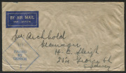 AUSTRALIA - Mail involved in Incidents or Interruptions in transit to Australasia: Dec.1942 airmail cover recovered from RAAF Beaufort A-119 (7 Squadron), which ditched in the sea on 9 December, near Wednesday Island (off Thursday Island), 'DAMAGED MAIL/ - 2