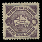 NEW SOUTH WALES: 1888-89 (SG.261) 5/- deep purple Map perf.10, MVLH, Cat &pound;425.