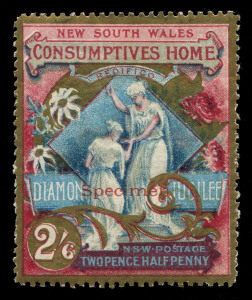 NEW SOUTH WALES: 1897 (SG.280-81s) Diamond Jubilee and Hospital Charity 1/- & 2/6d overprinted 'Specimen' in red, lightly mounted full original gum, Cat. £300.