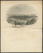 NEW SOUTH WALES - Postal Stationery: c.1855 Sands & Kenny (Sydney & Melbourne) sheets of writing paper (250x400mm) folded into four pages, with steel engraved illustrations of Sydney, Richmond or Maitland comprising "Sydney from the Old Point Piper Road", - 3