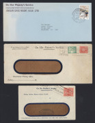 NEW SOUTH WALES - Postal History: 1930s-1970s State Official covers, varied Departments, largely bearing variety of punctured G/NSW stamps, some mixed condition, generally good (44). - 2