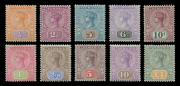 TASMANIA: 1892-99 (SG.216-225) &frac12;d - &pound;1 Tablets, complete set, MUH. Particularly fine and fresh, Cat &pound;750++.