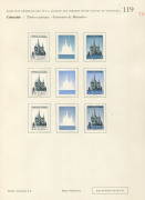 REST OF THE WORLD - Thematics: Religion - Proofs: Colombia 1952 Cathedral of Manizales Courvoisier imperforate colour separations for 23c & 30c denominations in various shades, all affixed to the official Archival album pages [#102, 118 & 119] dated 11/7/ - 3