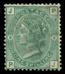 GREAT BRITAIN: 1873-80 (SG.143-50) Large Coloured Corner Letters Wmk Spray 3d rose Plates 11 to 20 complete (ex Pl.12 & 17; Pl.16 internal fault), 6d grey Plates 13 to 17 complete plus Pl.17 WATERMARK INVERTED, 1/- green Plates 8 to 13 including Pl. 9 de