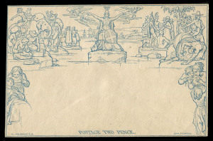 GREAT BRITAIN - Postal Stationery: 1840 Mulready Lettersheets 1d stereo A182 very fine unused & 1d stereo A223 used from Arundel (backstamp) to London, weak Maltese Cross cancels in black; 2d stereo a200 very fine unused, plus 2d stereo (wax seal over stereo number) used from Gosport (backstamp) to London, Maltese Cross cancel in black, faults; also Spooner Type.3 caricature unused with some light spotting/toning. (5 items)