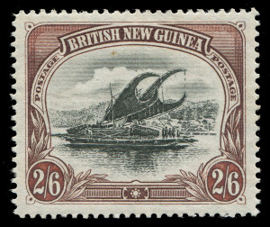 PAPUA: 1901-05 (SG.8) BNG Wmk Horizontal Thick Paper 2/6d black & brown, excellent centring, fine MVLH, Cat. &pound;650.