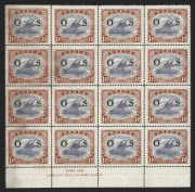 PAPUA: 1929-30 (SG.112) Cooke Printing black & bright blue-green optd 'AIR MAIL' marginal block of 10 (5x2) each stamp cancelled with SAMARAI '19SEP30' per favour datestamps, some perf separations, full gum; also 1931-32 1½d bright blue and bright brown o