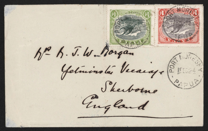 PAPUA - Postal History: 1910-20s mostly Morgan correspondence covers with 1d, 1½d, or 2d frankings addressed to Yetminster Vicarage (Sherborne) in England including from Buna Bay (2) & Bwagaoia, others from Samarai or Port Moresby, a couple with Sydney ma