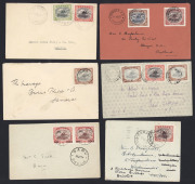 PAPUA - Postal History: 1920-30s mostly commercially mail, usually with 1&frac12;d or 2d frankings, including Burns Philp covers (3, one a front) including cover from Ioma to Samarai, also 1924 Loudon & Co to UK with 1d pair, 1926 use of Venezuela 10c Postal Car - 2