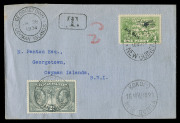 PAPUA - Postal History: 1933-34 underpaid Panton covers from Port Moresby or Daru each with Caymans Tercentenary 2d added in lieu of postage dues, the Port Moresby cover with Lee Type 102 'TAX' handstamp (Rated D); also inwards New Guinea covers from Koko - 2