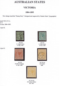 VICTORIA: 1850s-1912 Collection neatly presented in two quality Lighthouse albums, sparse earlies incl. imperf 3d Half-Lengths (2), 2d QOT (2), 1/- Octagonal, 6d Woodblocks (3), 1d green QOT (2), also some Emblems; better coverage of Middle/Late Period with Laureates to 5/-; also Stamp Duty oddments to 45/- and a few Officials, condition variable, possible postmark interest. (few 100s)