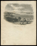 NEW SOUTH WALES - Postal Stationery: c.1855 Sands & Kenny (Sydney & Melbourne) sheets of writing paper (250x400mm) folded into four pages, with steel engraved illustrations of "Sydney from the Old Point Piper Road" or "Sydney Harbour from Watson's Bay" ea - 3