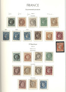 FRANCE: 1849-2001 mostly used collection in three hingeless Lighthouse albums with imperf 1849 Ceres 10c, 15c & 1fr carmine (complete margins, heavy grid cancel, guarantee handstamp, Cat ¬1100), 1853 Napoleon with 5c, 25c and presentable 1fr (Cat ¬4200) - 5