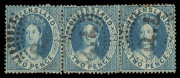QUEENSLAND: 1860-1911 Collection with 1860 Clean-cut Perf 14-16 Large Star 1d carmine-rose (trimmed perfs) & 2d blue strip of 3 (rare mulitple, Cat. &pound;330+) & 6d, 1860-61 Rough Perf (6d) Registered (2, one unused) & 1/- violet, good range of later Small Ch