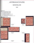 QUEENSLAND: 1860-1911 Collection with 1860 Clean-cut Perf 14-16 Large Star 1d carmine-rose (trimmed perfs) & 2d blue strip of 3 (rare mulitple, Cat. &pound;330+) & 6d, 1860-61 Rough Perf (6d) Registered (2, one unused) & 1/- violet, good range of later Small Ch - 4
