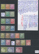 GERMANY: 1936-1960s mint & used selection on Hagners with better items incl. 1936 Brown Ribbon M/Ss (7, all with "cleaned" tonespots), 1937 Hitler M/S perforated and rouletted, West Germany 1949 Stamp Centenary mint, 30pf UPU used (2), 1951 Philatelic Exh - 2