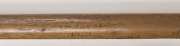 THE BODYLINE SERIES - A STUMP THAT WITNESSED THE CRISIS A cricket stump souvenired from the 3rd Test at Adelaide by Australian team member, Herbert Ironmonger and subsequently gifted to W. Martin with the inscription "To W. Martin, 3rd Test Adelaide, 18/1 - 3