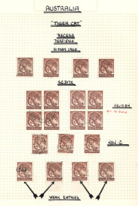 AUSTRALIA - Other Pre-Decimals: 1962-65 & 1966-69 specialist used collections with focus Helecon/Non-Helecon paper types & varieties incl. 8d Tiger Cat "Weak Entries" (4), 1962 5d Inland Mission numerous annotated varieties, 5d Churchill "Retouch below 'S