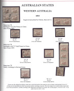 WESTERN AUSTRALIA: 1854-1912 Collection mostly used with imperf 1854-55 1d black (3), 4d (2, one cut-to-shape) & 1/-, Hillman 2d & 6d (both poor), 1860 6d sage-green (2), perforated 1861 6d (3), 1874 1d on 2d, 1885-93 set mint with shades, 1893 1d on 3d b - 4