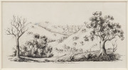 WILLIAM WYATT [Australian, 1838 - 1872] Somewhere in the Hills 1862, ink wash on woven paper, 90mm x 160mm, signed and dated lower right, titled by the artist below the image. - 2