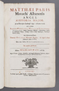 [AN EARLY HISTORY OF EUROPE] Matthew PARIS (English, circa 1200 - 1259) Matthaei Paris Monachi Albanensis Angli, Historia Major. Justa Exemplar Londinense 1640. verbatim recusa. Et cum Rogeri Wendoveri, Williemi Rishangeri, authorisque majori minorque hi - 2