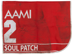 AAMI VICTORIA DERBY 2019, Horse No.2 (Barrier 2), SOUL PATCH, Jockey: D. Dunn, The unique number 2 saddlecloth, signed by Dwayne Dunn, accompanied by a letter of authenticity and limitation signed by Neil Wilson, CEO, Victoria Racing Club, Limited and the official AAMI Victoria Derby Day Racebook.