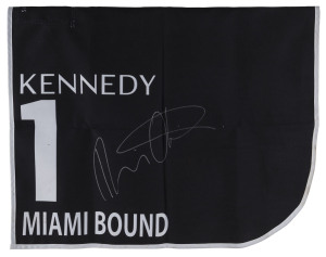 KENNEDY OAKS 2019 Horse No.1 (Barrier 7), MIAMI BOUND, Jockey: Damien Oliver, The unique number 1 saddlecloth, signed by Damien Oliver, accompanied by a letter of authenticity and limitation signed by Neil Wilson, CEO, Victoria Racing Club, Limited and the official Kennedy Oaks Day Racebook.