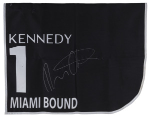 KENNEDY OAKS 2019 Horse No.1 (Barrier 7), MIAMI BOUND, Jockey: Damien Oliver, The unique number 1 saddlecloth, signed by Damien Oliver, accompanied by a letter of authenticity and limitation signed by Neil Wilson, CEO, Victoria Racing Club, Limited and th