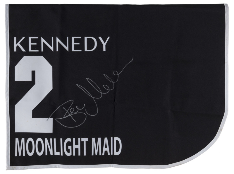 KENNEDY OAKS 2019 Horse No.2 (Barrier 10), MOONLIGHT MAID, Jockey: Ben Melham, The unique number 2 saddlecloth, signed by Ben Melham, accompanied by a letter of authenticity and limitation signed by Neil Wilson, CEO, Victoria Racing Club, Limited and the