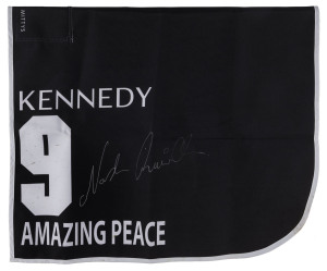 KENNEDY OAKS 2019 Horse No.9 (Barrier 2), AMAZING PEACE Jockey: Nash Rawiller, The unique number 9 saddlecloth, signed by Nash Rawiller accompanied by a letter of authenticity and limitation signed by Neil Wilson, CEO, Victoria Racing Club, Limited and the official Kennedy Oaks Day Racebook.