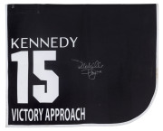 KENNEDY OAKS 2019 Horse No.15 (Barrier 13), VICTORY APPROACH, Jockey: Michelle Payne, The unique number 15 saddlecloth, signed by Michelle Payne accompanied by a letter of authenticity and limitation signed by Neil Wilson, CEO, Victoria Racing Club, Limit