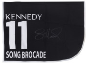 KENNEDY OAKS 2019 Horse No.11 (Barrier 8), SONG BROCADE, Jockey: Jye McNeil, The unique number 11 saddlecloth, signed by Jye McNeil accompanied by a letter of authenticity and limitation signed by Neil Wilson, CEO, Victoria Racing Club, Limited and the of